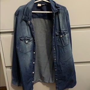 Denim button down